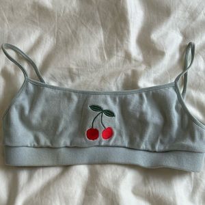 Motel Rocks Cherry crop top! Color light blue size small
